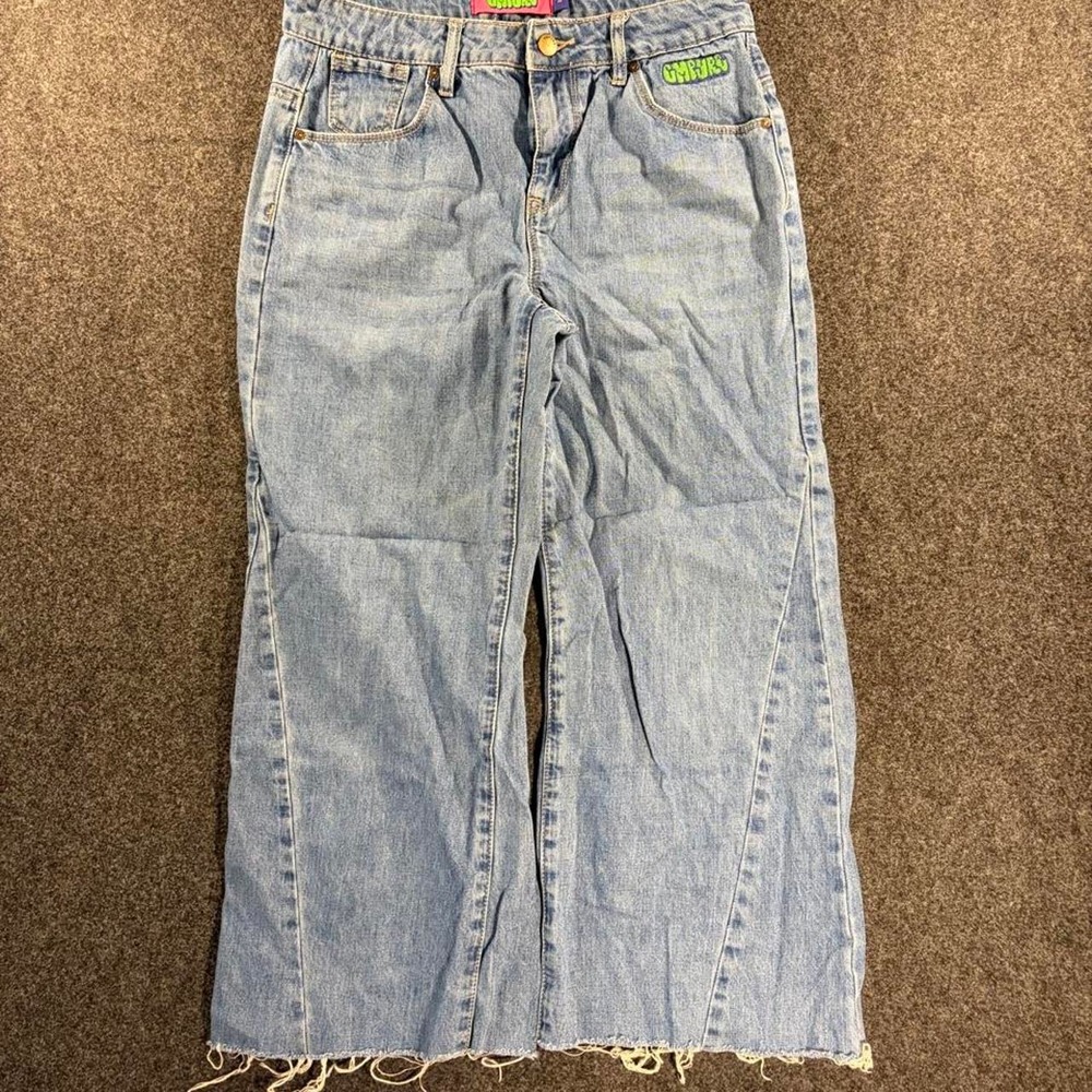 Empyre Baggy Jeans Size 2 Y2K Skater Wide Leg Denim Blue Streetwear